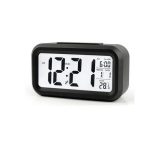 Large Screen LCD Digital Alarm Clock with Temperature Display (Black Edition)