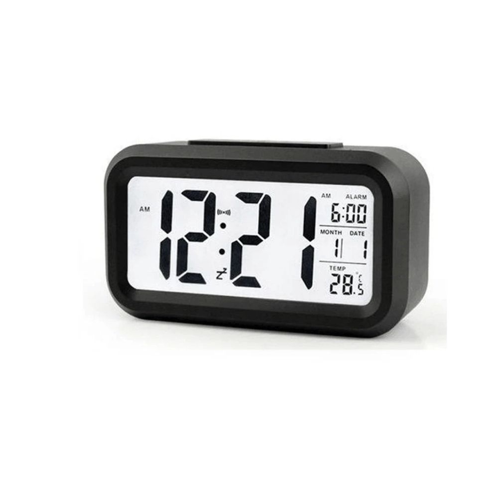 ELE-Product (65) Large Screen LCD Digital Alarm Clock with Temperature Display (Black Edition) - Image 1