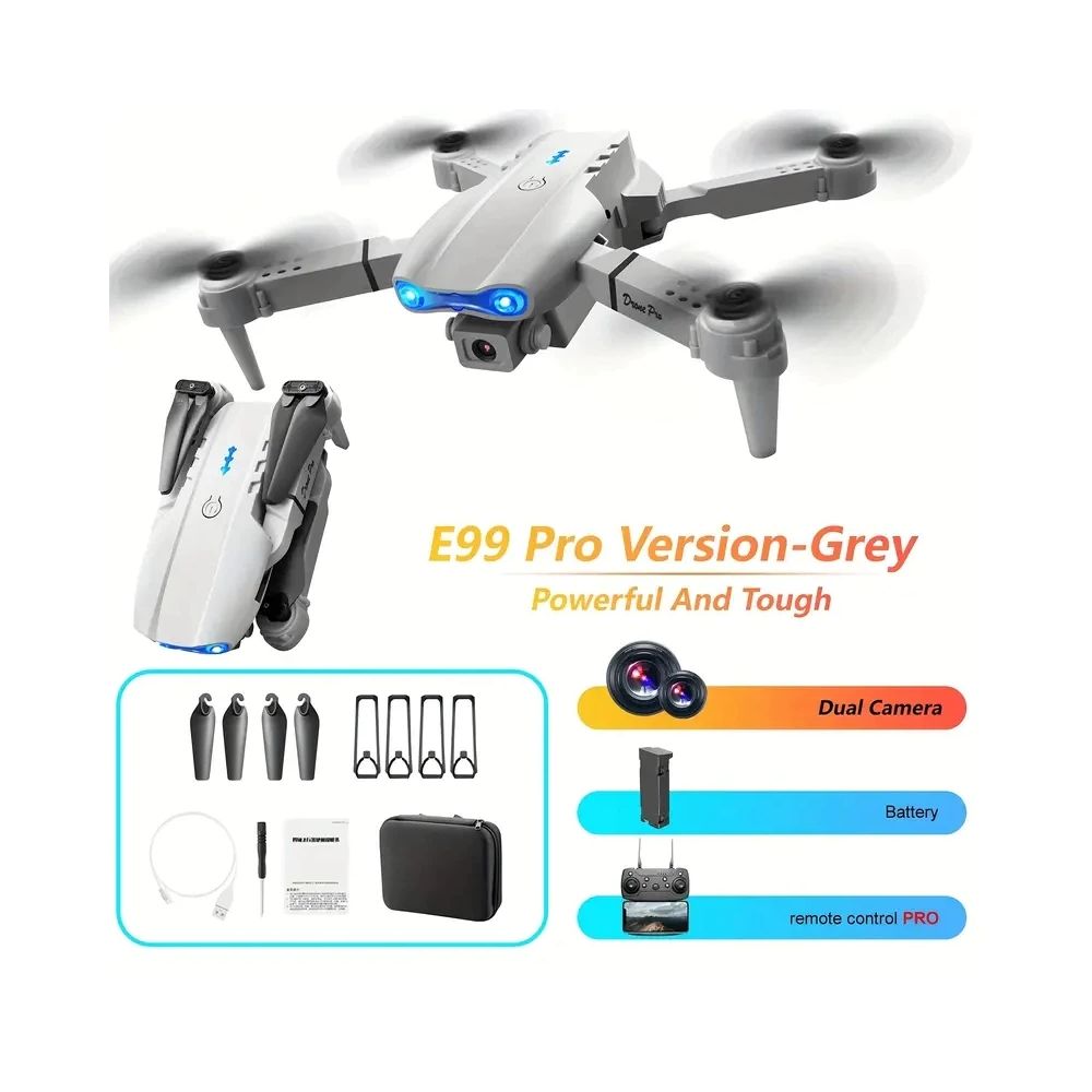 ELE-Product (73) E99 Pro Version Dual Camera Foldable Drone (Grey Edition) - Image 1