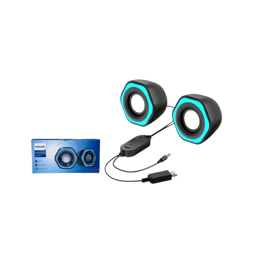 ELE-Product (95) Philips SPA 3208 USB Powered Stereo Speakers with LED Light (With Light) - Image 1